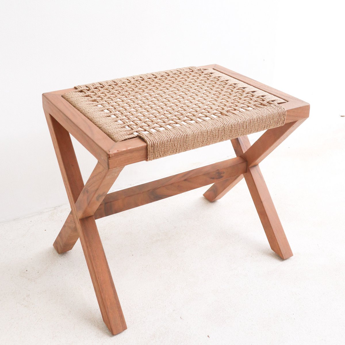 Eco cross brown wood stool
