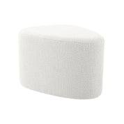 Ada white bouclé pouf