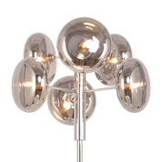 Timeless Artisan Floor Lamp in Smoky Glass and Chrome Finish