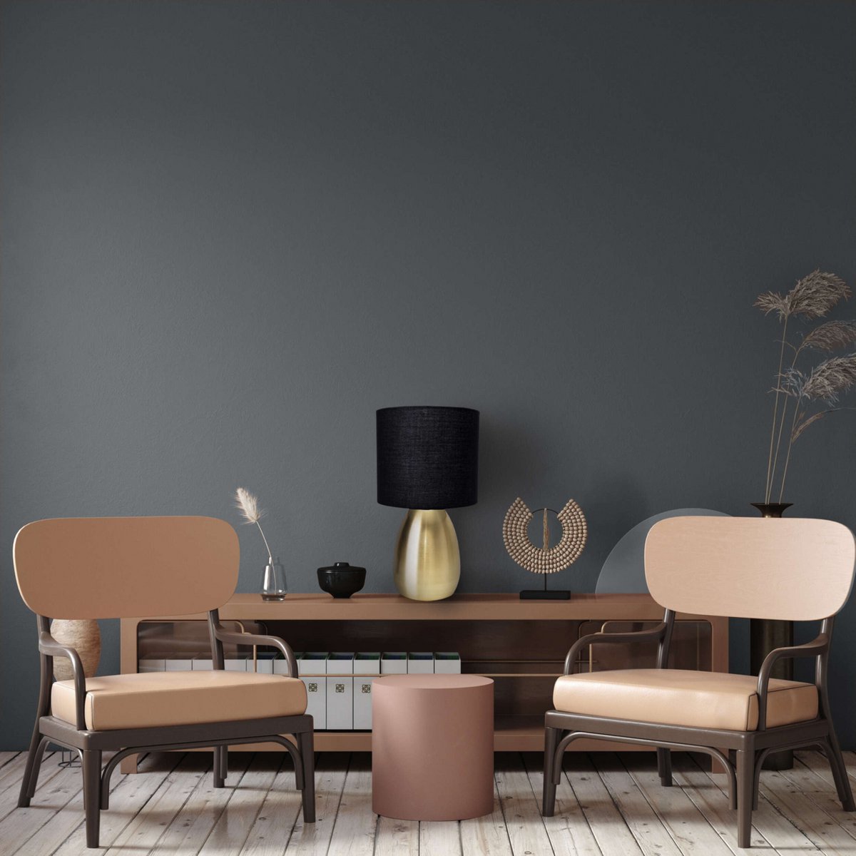 Timeless Luxury Handmade Table Lamp in Gold and Black Design