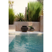 Luxury Handmade Belly Vase in Timeless Black Natural Design