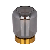 Handgefertigte Luxus-Glas-Tischleuchte in Gold und Rauchfarben