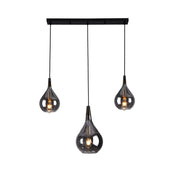 Handcrafted Luxury Pendant Light in Black Smoke Glass Design