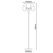 Timeless Artisan Floor Lamp in Smoky Glass and Chrome Finish