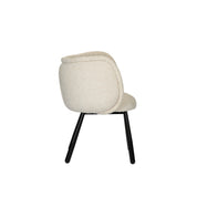 Elegant Hand-Finished Panda Arm Chair in Serene White Pearl