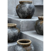Curated Handmade Artisan Vase in Antique Grey - Timeless Design