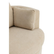 Chélu Luxe Swivel Armchair – Beige Textile & Wood