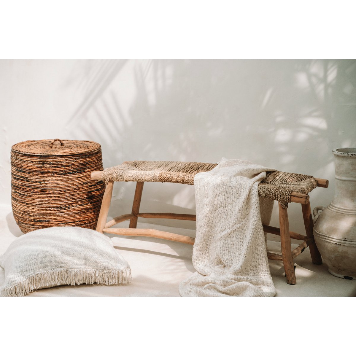 Timeless Handmade Seagrass Bench - Artisan Crafted Luxury Design