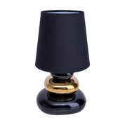 Handcrafted Artisan Table Lamp in Luxurious Black and Gold