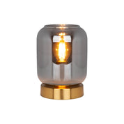 Artisan Crafted Luxury Glass Table Light in Gold and Smoke