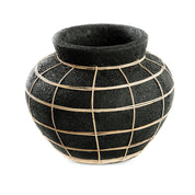 Luxury Handmade Artisan Belly Vase in Timeless Black Natural