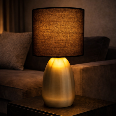 Aurum goldene schwarze Tischlampe