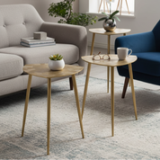 Handmade Artisan Side Table in Silver or Gold Finish (4pcs)